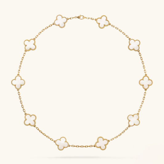 CLOVER - 10 Motive White Necklace